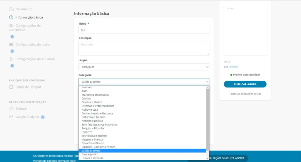Adicionar informações básicas a seu PDF online