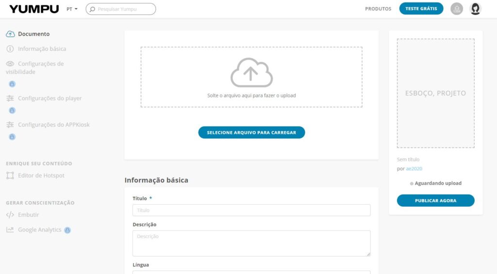 Carregar PDF para a YumpuPublishing