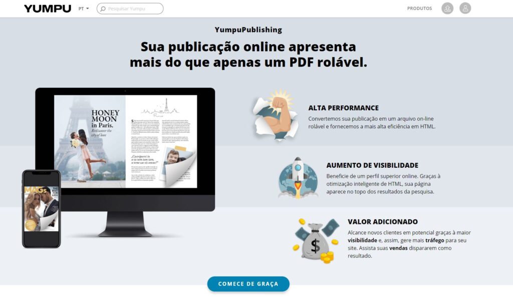 O site da YumpuPublishing com todas as informações necessárias necessidade